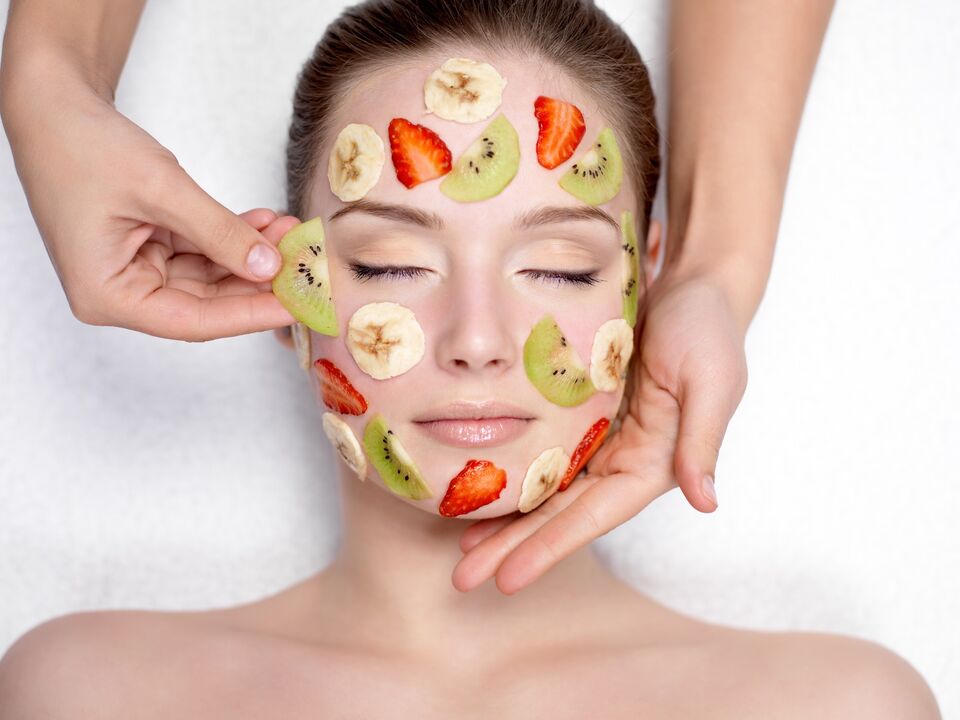 mascarilla de frutas para el rejuvenecimiento de la piel